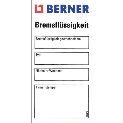 Klebeetiketten für Bremsflüssigkeit, 50 Stück